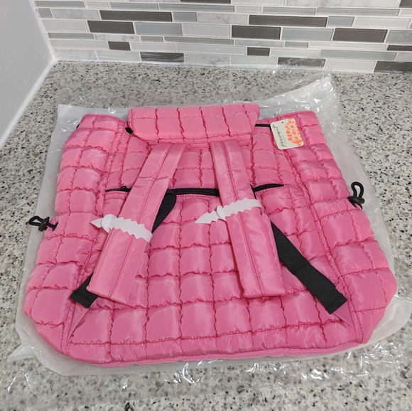 NEW free People Quilted Hiker Pack (bubblegum pink) - Picture 2 of 7
